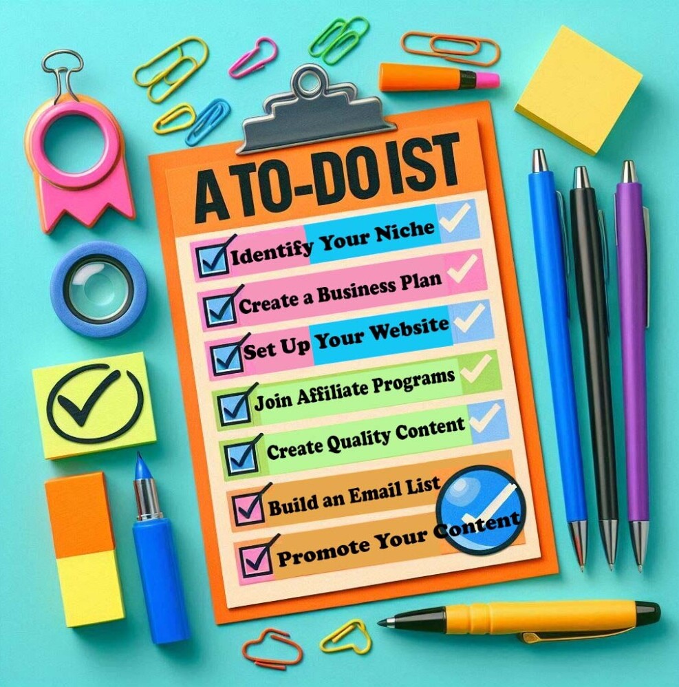 Affiliate Marketing To-do List things you must do to make it.
